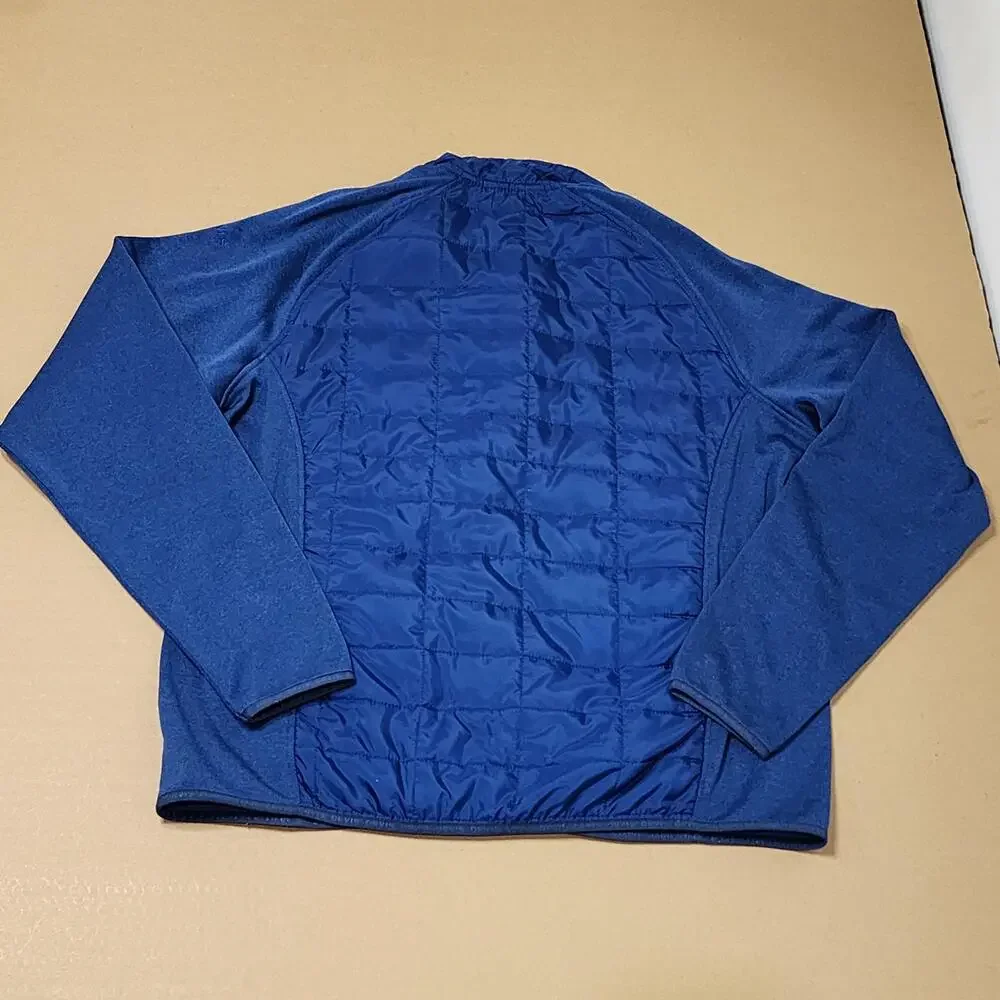 Orvis Jacket Mens Large Blue Quilted Fleece Full Zip Insulated Outdoor Hiking